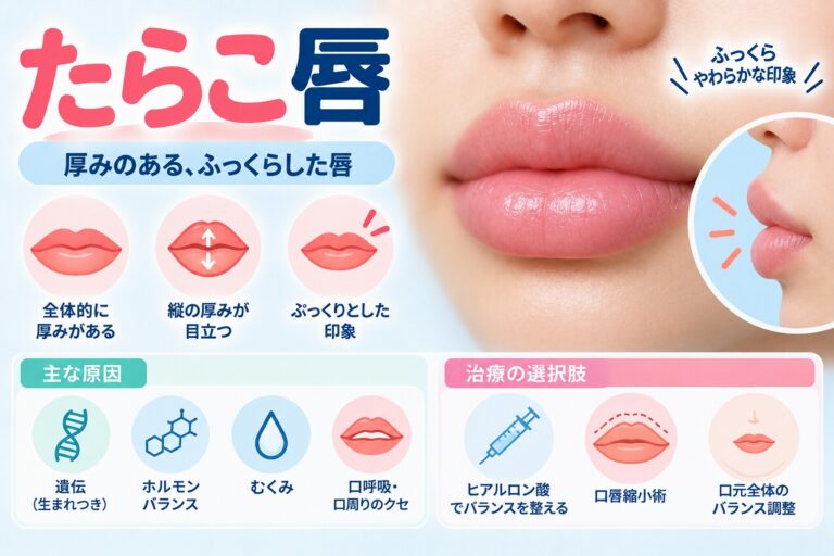 たらこ唇とは｜唇が厚く見える原因と口元の改善方法
