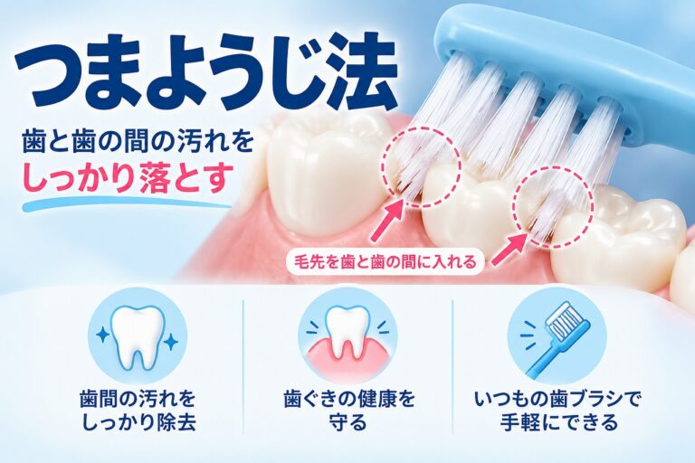 つまようじ法とは｜歯ブラシの毛先で歯間を磨くブラッシング方法