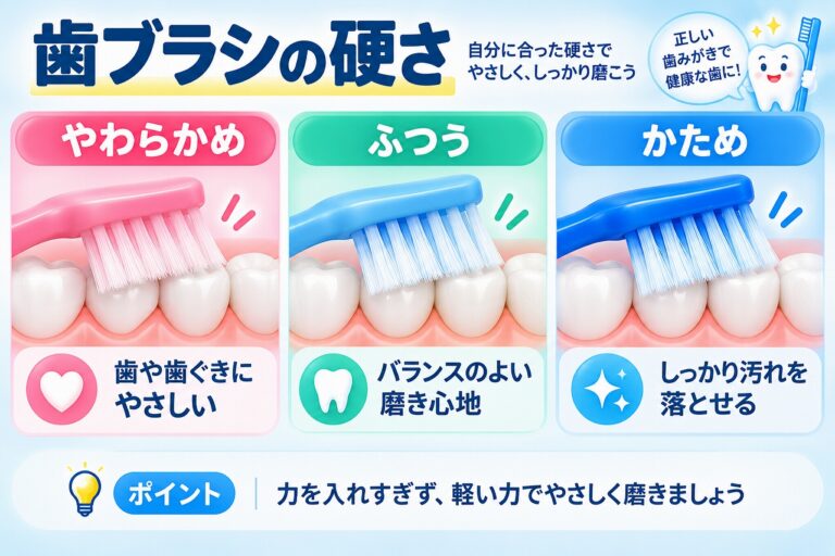 歯ブラシの硬さ｜やわらかめ・ふつう・かための違いと選び方