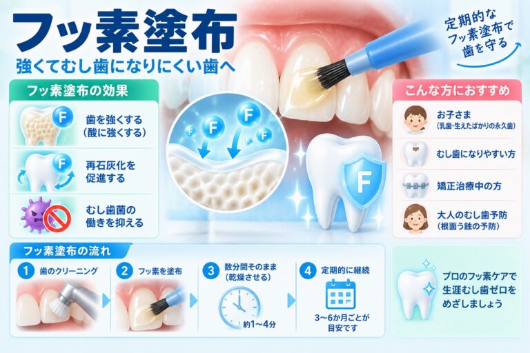 フッ素塗布とは｜歯を強くして虫歯を予防する効果と方法