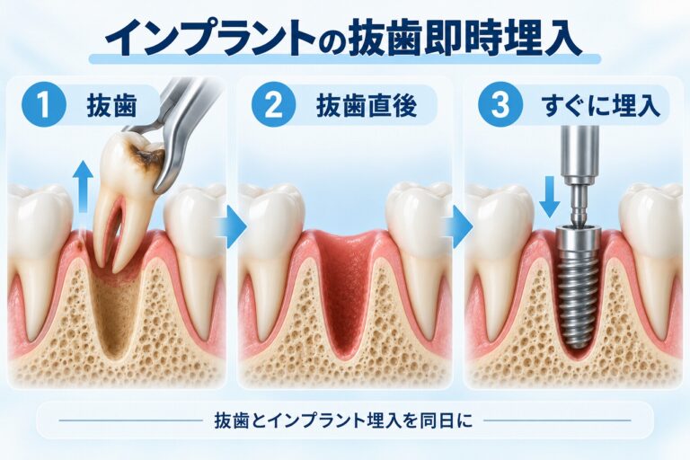 インプラントの抜歯即時埋入｜抜歯と同日にインプラントを埋入