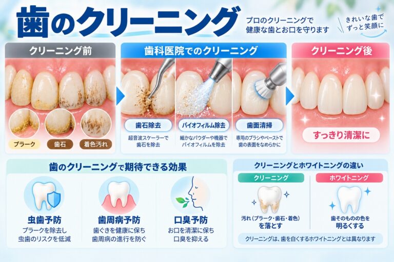 歯のクリーニングとは｜歯石・プラーク・着色を除去してお口を清潔に