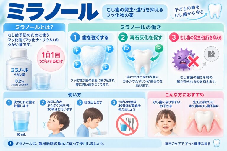 ミラノールとは｜フッ化物洗口で虫歯を予防する使い方と効果