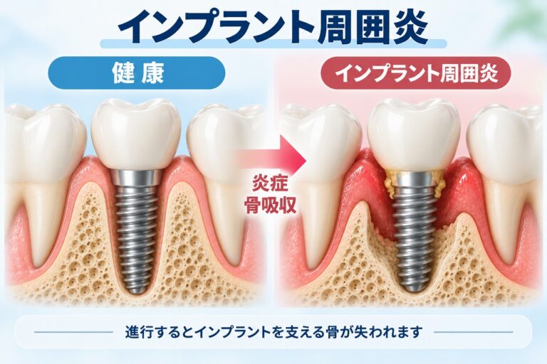 インプラント周囲炎｜炎症による歯槽骨の吸収