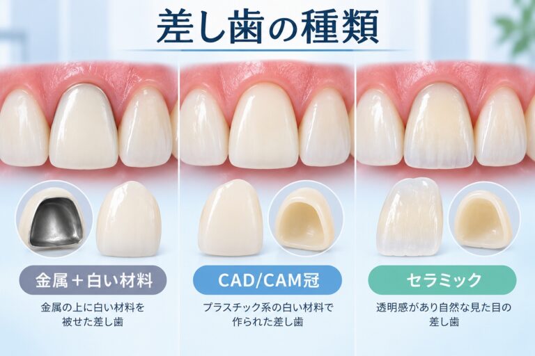 差し歯の種類｜素材による違いと特徴