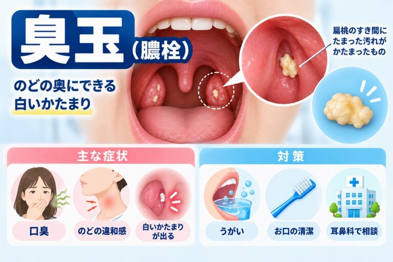 臭玉（膿栓）とは｜のどにできる白い塊と口臭の関係