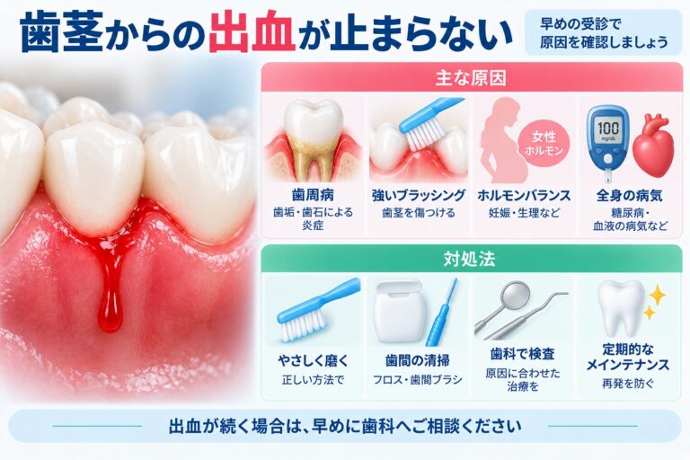歯茎からの出血が止まらない原因は？歯周病との関係と対処法