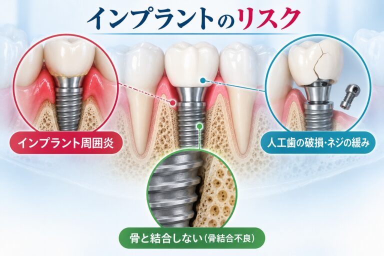 インプラントのリスク｜周囲炎・骨結合不良・人工歯の破損