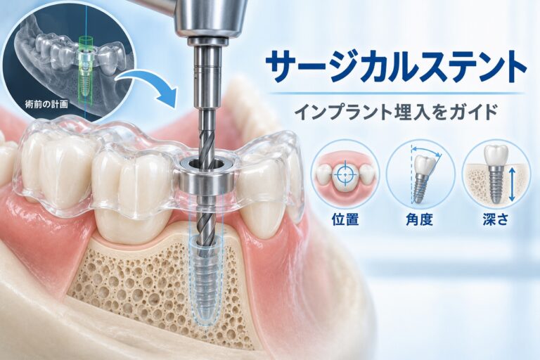 サージカルステントによるインプラント埋入ガイドのイラスト
