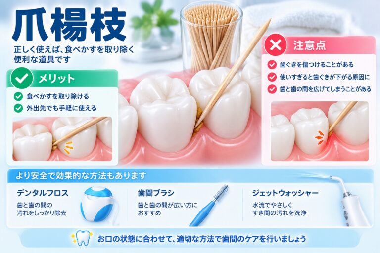 爪楊枝で歯間ケア｜使いすぎによる歯ぐきへの影響と注意点