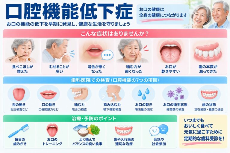 口腔機能低下症とは？お口の機能低下のサインと検査・予防法