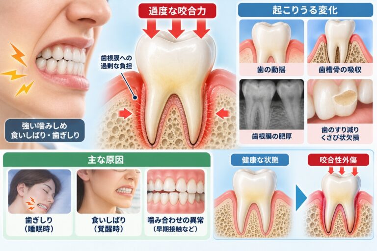 咬合性外傷とは？強い噛み合わせが歯や歯周組織に与える影響