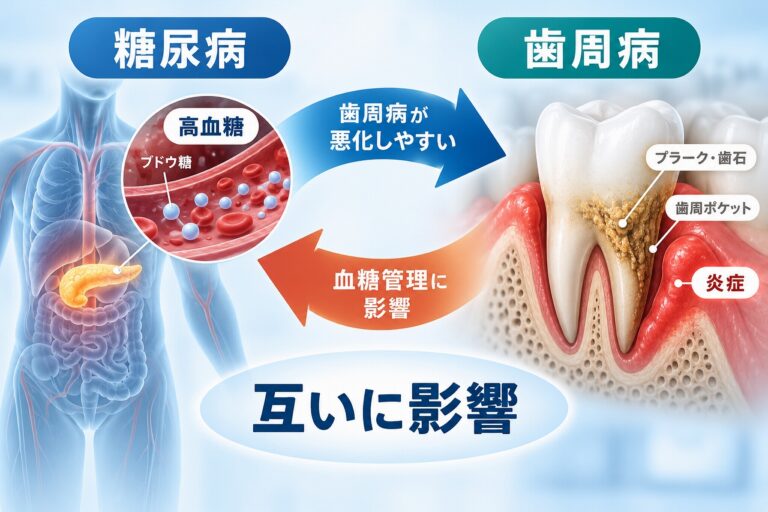 糖尿病と歯周病の関係｜互いに影響する仕組み