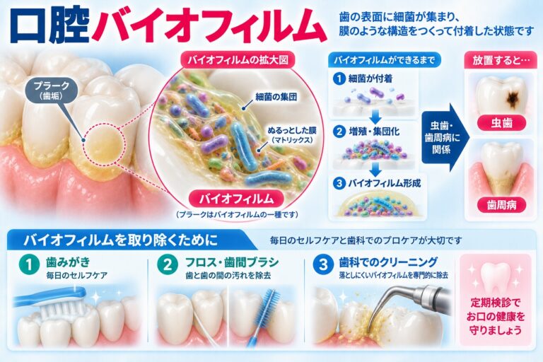 口腔バイオフィルムとは｜歯に付着する細菌の膜と虫歯・歯周病