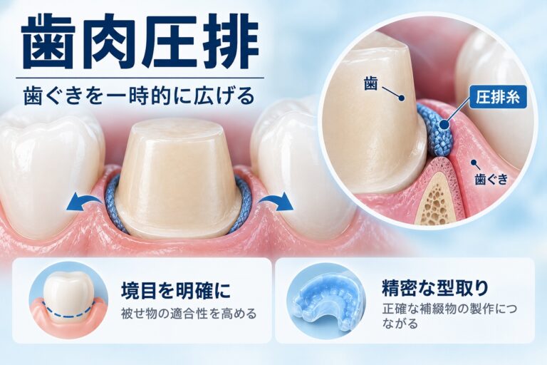 歯肉圧排とは？精密な型取りのために歯ぐきを広げる処置