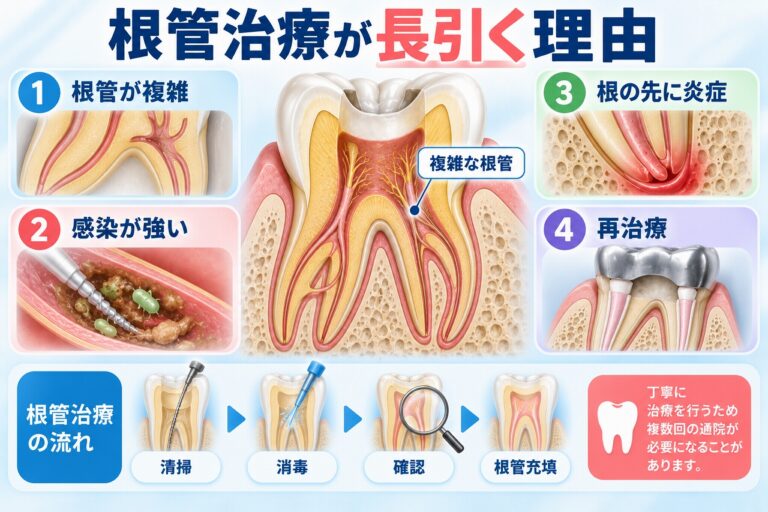根管治療が長引く理由｜治療回数が増える原因とは