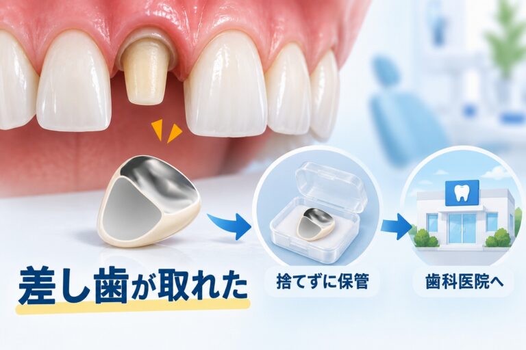 差し歯が取れたときの対処法｜取れた差し歯は捨てずに歯科医院へ