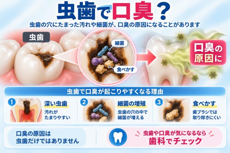 虫歯で口臭がする？｜虫歯が口臭の原因になる理由