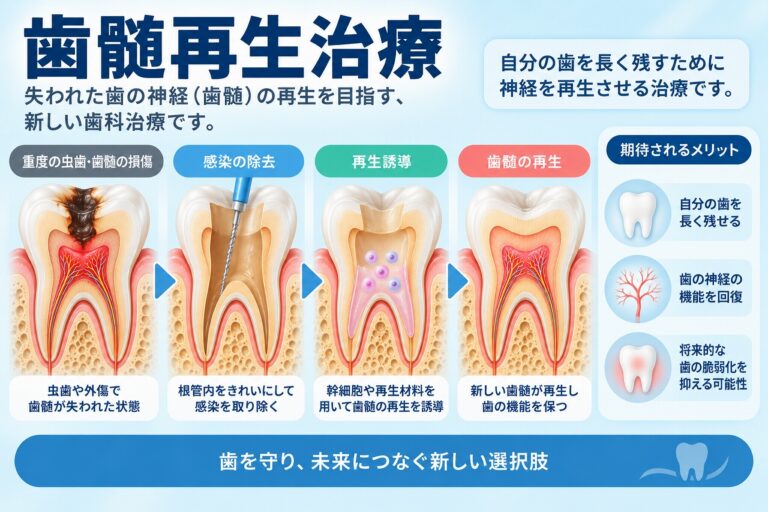 歯髄再生治療とは｜失われた歯の神経（歯髄）の再生を目指す治療