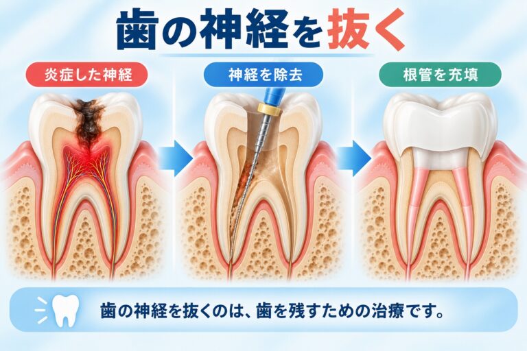 歯の神経を抜くとは｜神経を取り除いて歯を残す治療