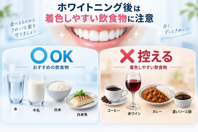 ホワイトニング後の食事制限｜着色しやすい飲食物とおすすめの食事