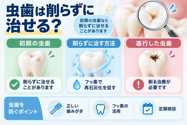 虫歯は削らずに治せる？初期虫歯と削る治療の違い