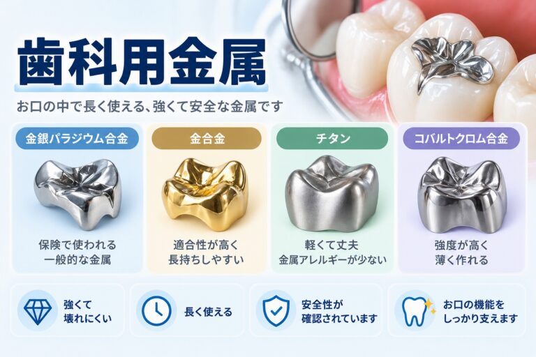 歯科用金属とは？歯科治療で使われる金属の種類と特徴
