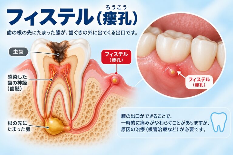 フィステル（瘻孔）とは｜歯ぐきにできる膿の出口