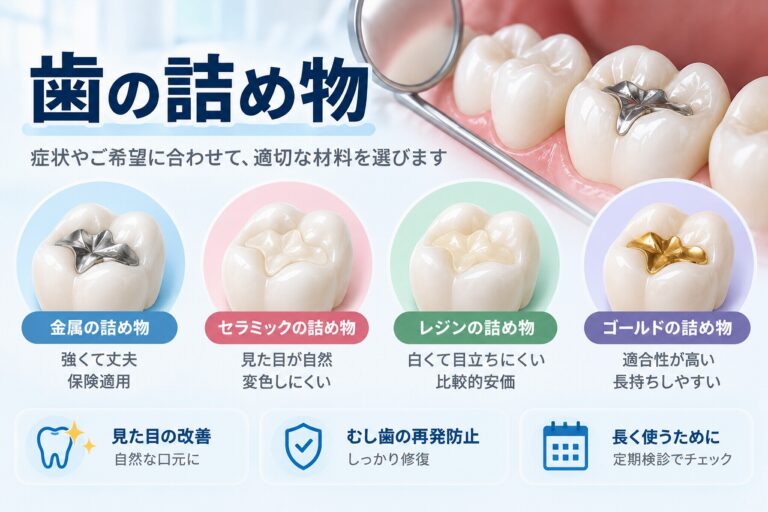 歯の詰め物とは？種類と特徴をわかりやすく解説