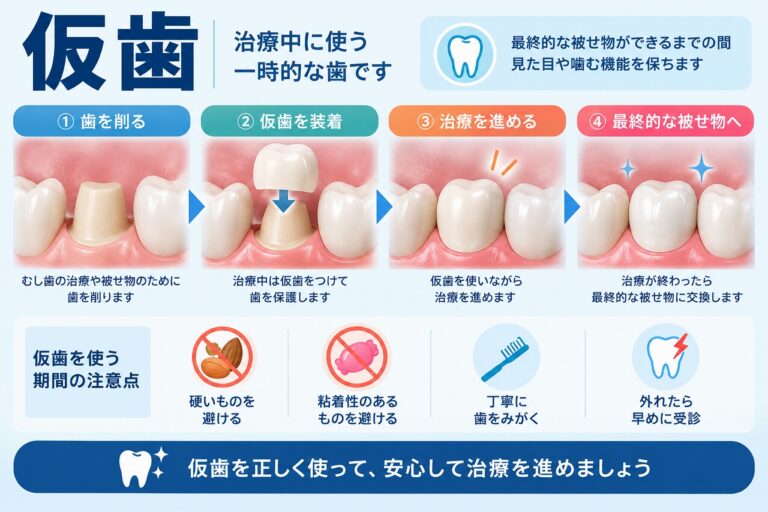仮歯とは？役割と治療中の注意点