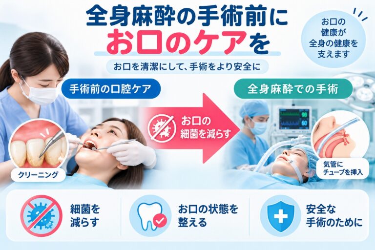 全身麻酔の手術前に行う口腔ケア