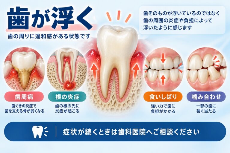 歯が浮く感じがする原因は？歯周病・炎症・食いしばりとの関係