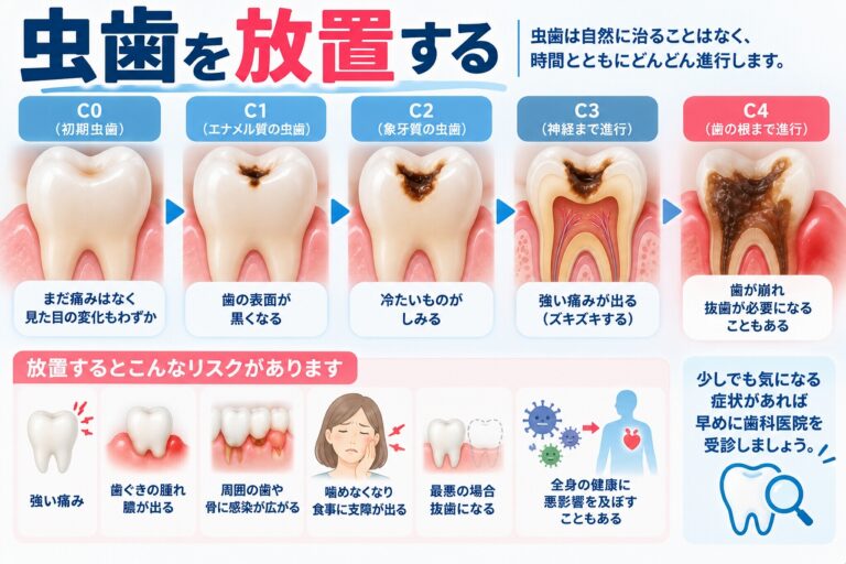 虫歯を放置するとどうなる？進行段階と悪化するリスク