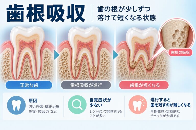 歯根吸収とは？歯の根が短くなる原因と症状