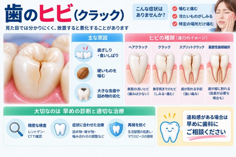 歯のヒビ（クラック）とは？噛むと痛い・しみる原因と治療法
