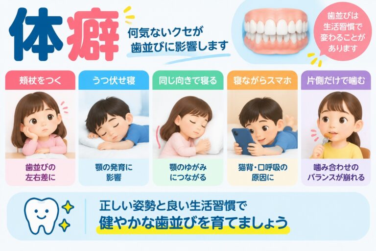 体癖とは？｜子どもの何気ない姿勢やクセが歯並びに与える影響