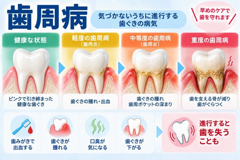 歯周病とは｜歯ぐきの炎症から歯を支える骨が減る病気