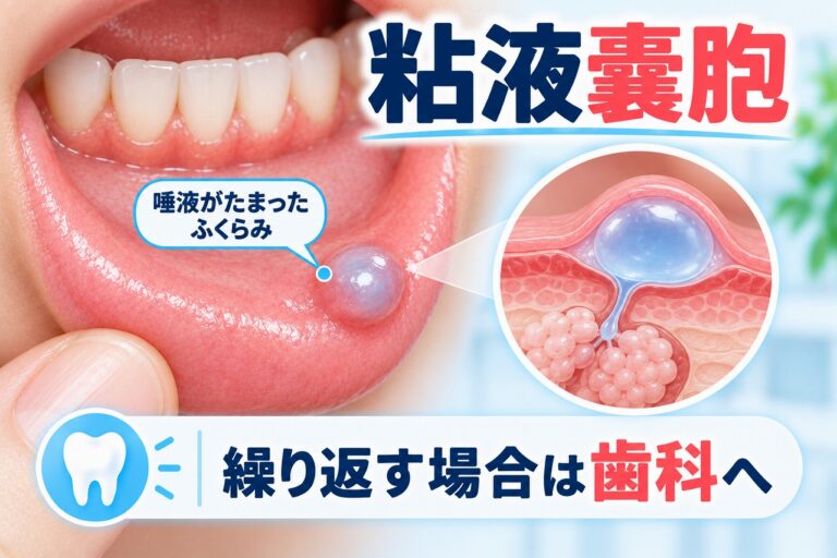 粘液嚢胞｜唇の内側にできる唾液がたまったふくらみ