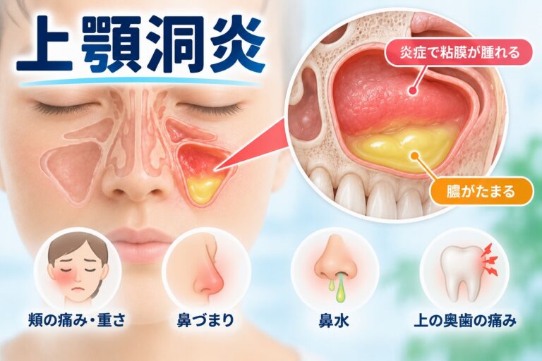 上顎洞炎｜頬の痛み・鼻づまり・上の奥歯が痛む原因