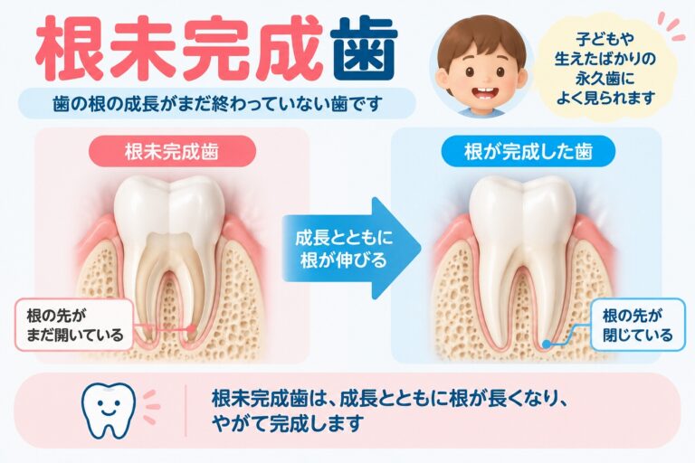 根未完成歯とは？｜生えたばかりの永久歯の根が完成するまで