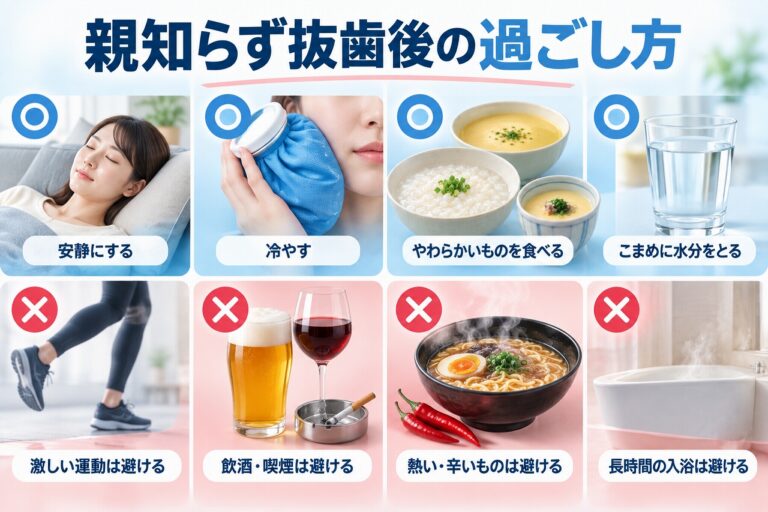 親知らず抜歯後の過ごし方｜安静・食事・運動などの注意点
