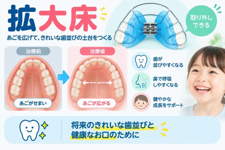 拡大床とは？｜子どものあごを広げて歯が並ぶスペースをつくる矯正装置