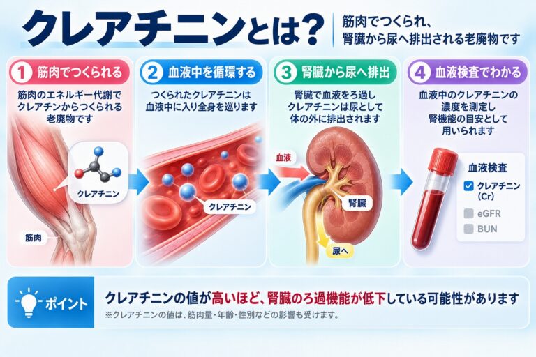 クレアチニンとは？腎機能との関係と血液検査の見方