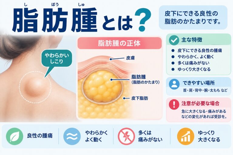 脂肪腫とは？やわらかい皮下のしこりの特徴と原因