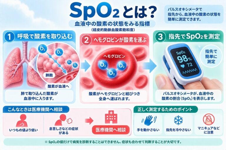SpO₂とは？血中酸素飽和度とパルスオキシメータの仕組み