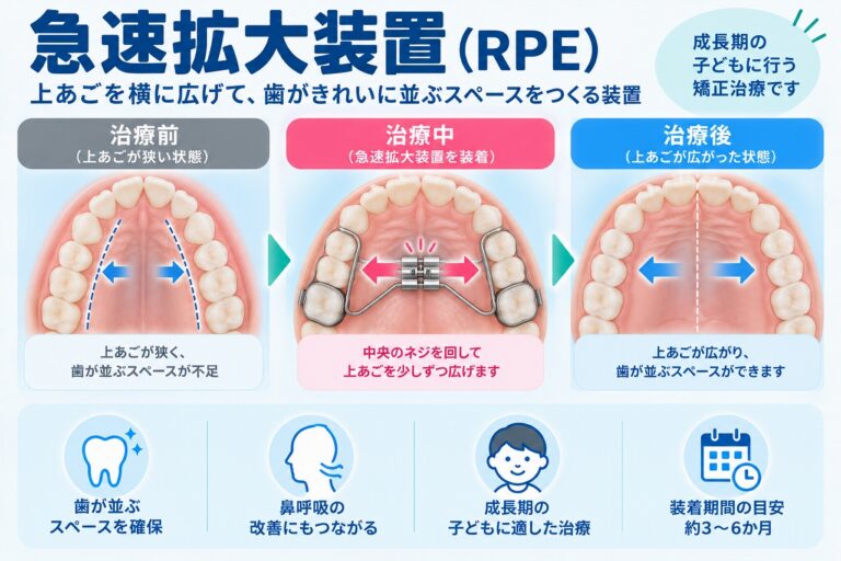 急速拡大装置（RPE）とは？上顎を広げて歯が並ぶスペースをつくる矯正装置