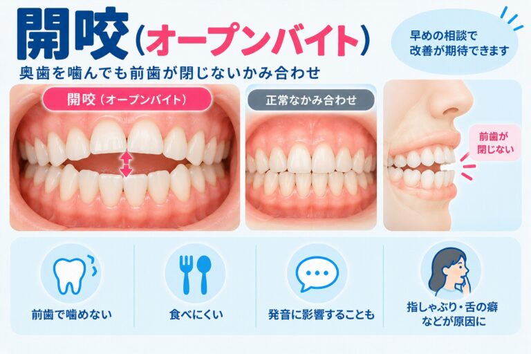 開咬（オープンバイト）とは？前歯が閉じないかみ合わせ