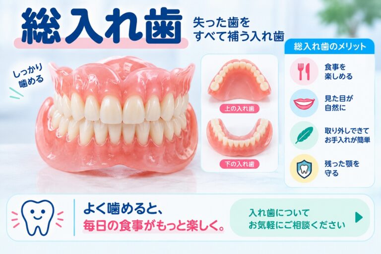 総入れ歯とは？｜すべての歯を失った場合に使用する入れ歯