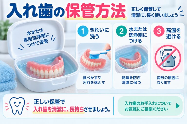 入れ歯の正しい保管方法｜水につける？乾燥させないための注意点