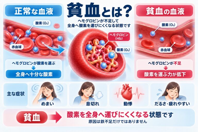 貧血とは？ヘモグロビン不足で起こる症状と酸素の関係